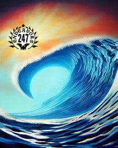 Endeavors247 Golden Sunset Wave Barrel Surfing Surf Ocean Beach Vinyl Sticker 4" - OwnTheAvenue
