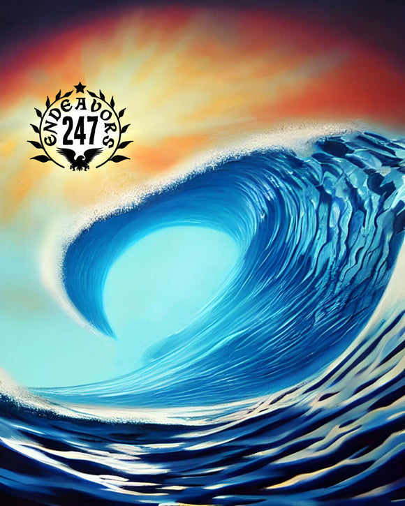 Endeavors247 Golden Sunset Wave Barrel Surfing Surf Ocean Beach Vinyl Sticker 4