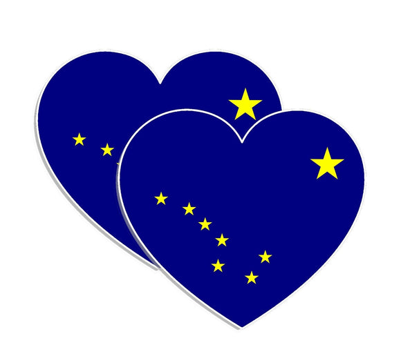 Alaska AK Heart Love Vinyl Stickers 2 Pack - OwnTheAvenue