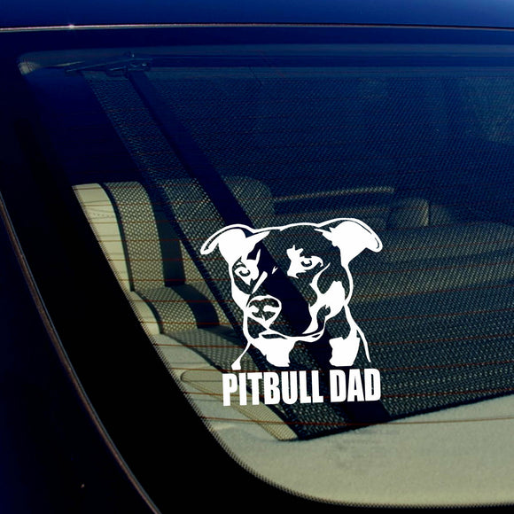 PITBULL DAD Decal Sticker Car Window Bumper Wall I Love My Rescue Dog 4