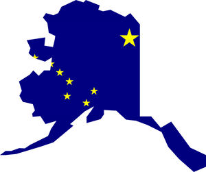 Alaska State AK Outline Flag Vinyl Sticker - 3.5" Inches Long - OwnTheAvenue