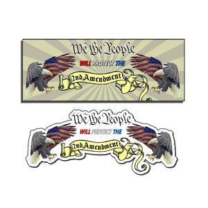 We The People 2nd Amendment Bald Eagles Vinyl Sticker Decal 7" 2PKDCT&BOX - OwnTheAvenue
