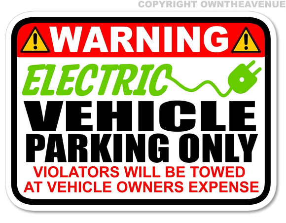 Warning Electric Vehicle Parking Only Charging Station Vinyl Sticker Decal 6