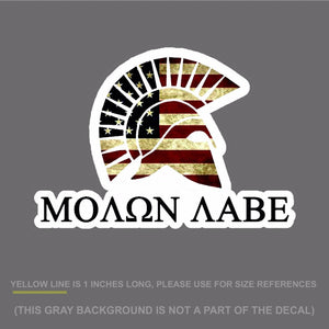 Molon Labe Sticker Decal USA Come and take them 2nd Amendment 4" - (Molon4flg#2) - OwnTheAvenue