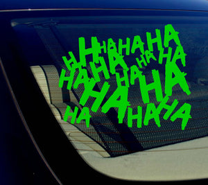 Haha Sticker Decal Joker Serious Evil Body Window Car Green 4" (HAHAsqVCgreen4) - OwnTheAvenue