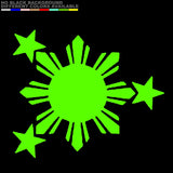 Philippines Flag Sun and Stars JDM Vinyl Decal Sticker - Choose Size And Color - OwnTheAvenue