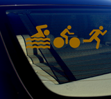 Triathlon Swimming Biking Running Sticker Decal 8" CHOOSE COLOR - OwnTheAvenue