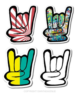 Shaka Shocker JDM Rock N Roll Funny Drifting Racing Vinyl Decal Stickers 4 Pack - OwnTheAvenue