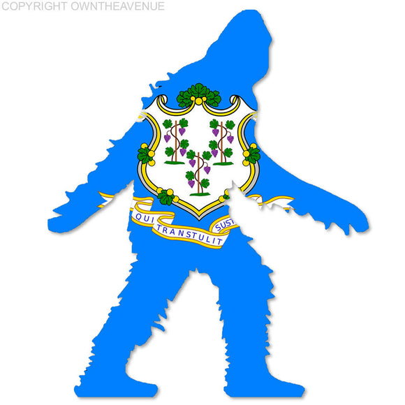 Connecticut Bigfoot CT Big Foot Sasquatch Car Truck Window Bumper Decal Sticker - OwnTheAvenue