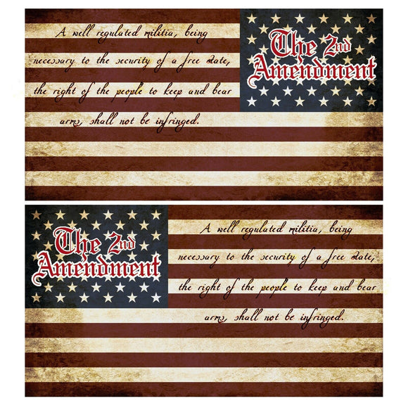 2nd Amendment USA 2A American Flag Tattered US Flag Military Left / Right 5