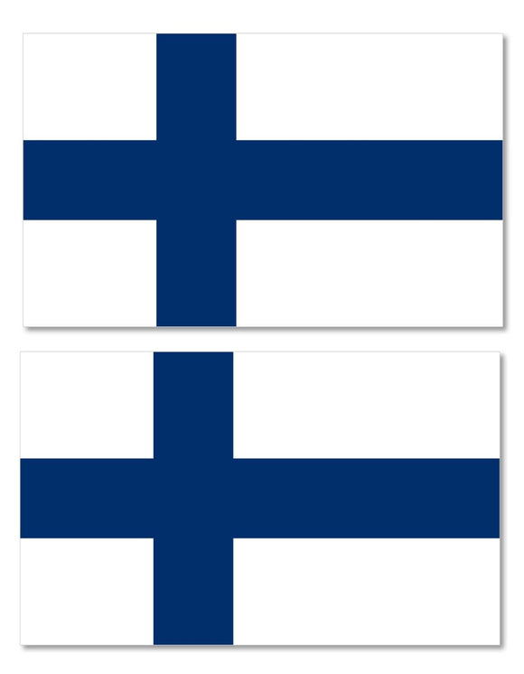 x2 Finland FL Country Flag Car Truck Window Bumper Laptop Cooler Sticker Decal