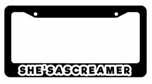 She's A Screamer Funny JDM Drifting Racing Exhaust Lowered License Plate Frame - OwnTheAvenue