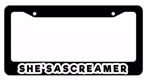 She's A Screamer Funny JDM Drifting Racing Exhaust Lowered License Plate Frame - OwnTheAvenue
