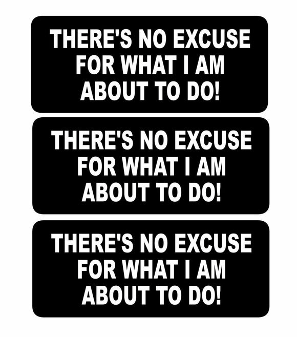 There's No Excuse Hard Hat Biker Helmet Decal Sticker BS - OwnTheAvenue