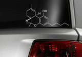 THC MOLECULE Sticker Vinyl Decal 420 Dope 7.5" Inches Long (THC) - OwnTheAvenue