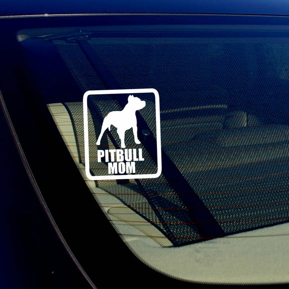 Pitbull Mom Car Window BumperDecal Sticker I Love My Rescue Dog  4