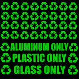 Recycle Logo & Trash Decal Stickers Kit Pack Lot of 35 Green Decals - OwnTheAvenue