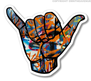 Shaka Hang Loose Graffiti Sticker Tattoo Car Window Bumper JDM Vehicle Decal