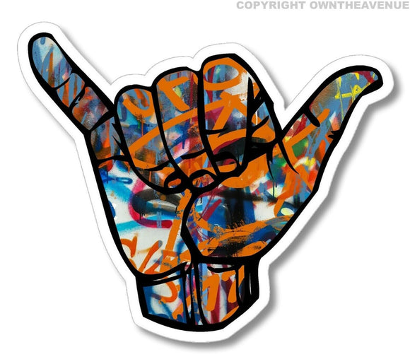 Shaka Hang Loose Graffiti Sticker Tattoo Car Window Bumper JDM Vehicle Decal