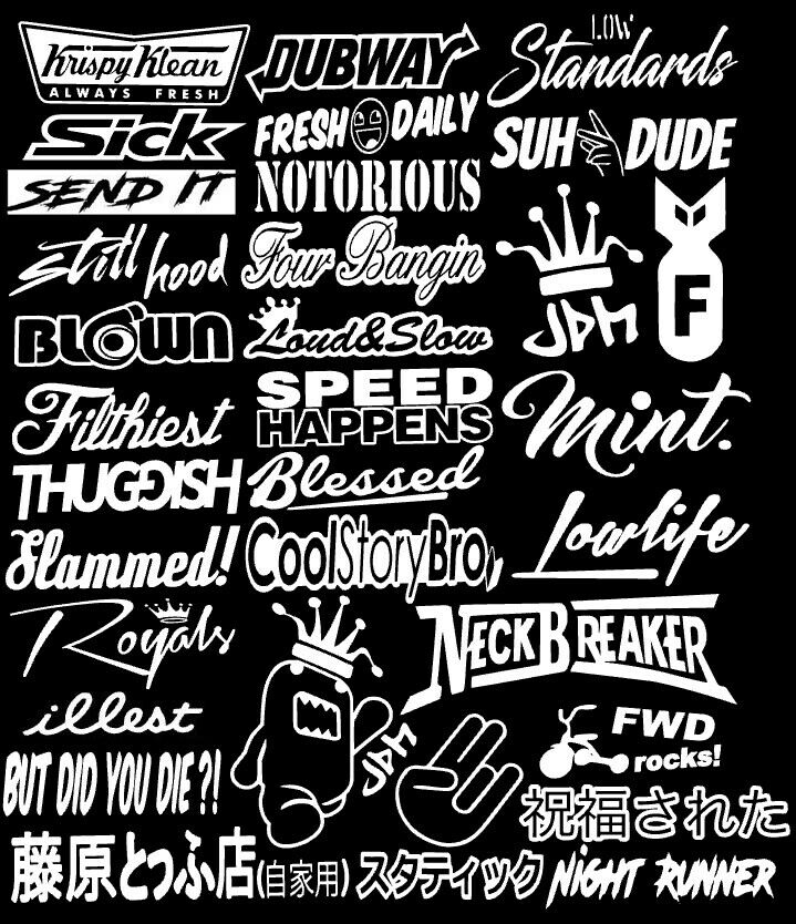 JDM 33 car Sticker Decal Pack Car Window Stickers for JDM KDM Race Dri