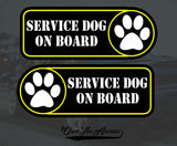 Service Dog On Board Sticker Decal - 4" Left + Right Facing Fender - OwnTheAvenue
