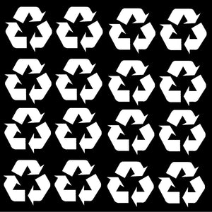 Recycle Symbol White 1" Inch Each Vinyl Decal Window Sticker Pack Lot of 16 - OwnTheAvenue