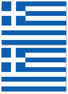x2 Greek Greece Flag Car Truck Window Bumper Laptop Cup Vinyl Sticker Decal 4" - OwnTheAvenue