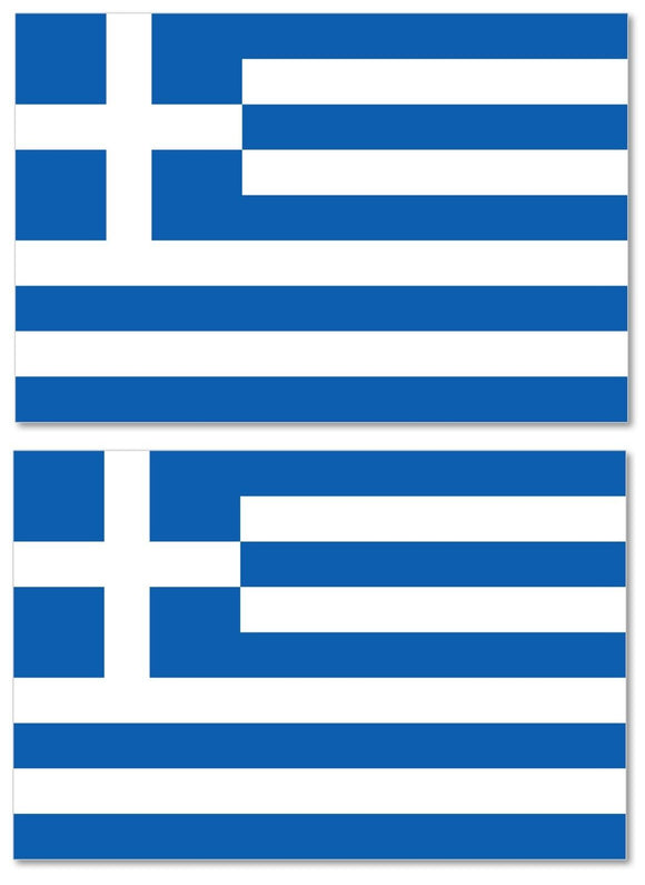 x2 Greek Greece Flag Car Truck Window Bumper Laptop Cup Vinyl Sticker Decal 4