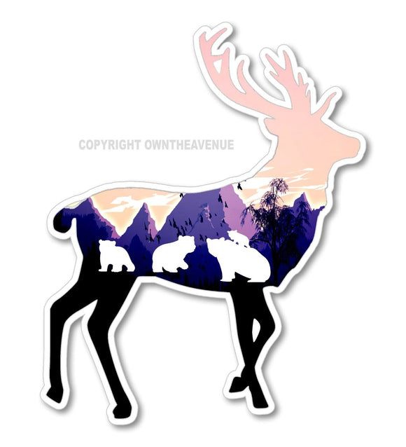 Bear Cubs Mountains Deer Hiking Camping Hunting Love Vinyl Sticker Decal 4