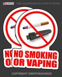 No Smoking Or Vaping Store Shop Retail Business Vinyl Sticker Decal 4" - 2 Pack - OwnTheAvenue