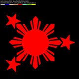 Philippines Flag Sun and Stars JDM Vinyl Decal Sticker - Choose Size And Color