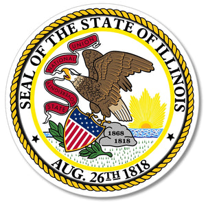 Seal of Illinois IL State Flag Car Truck Window Bumper Laptop Sticker Decal 4"