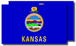Kansas KS Flag 2 Pack Lot of Vinyl Stickers - OwnTheAvenue