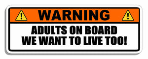 Warning Adults on Board JDM Drifting Drift Racing Baby on Board Funny Sticker 6" - OwnTheAvenue