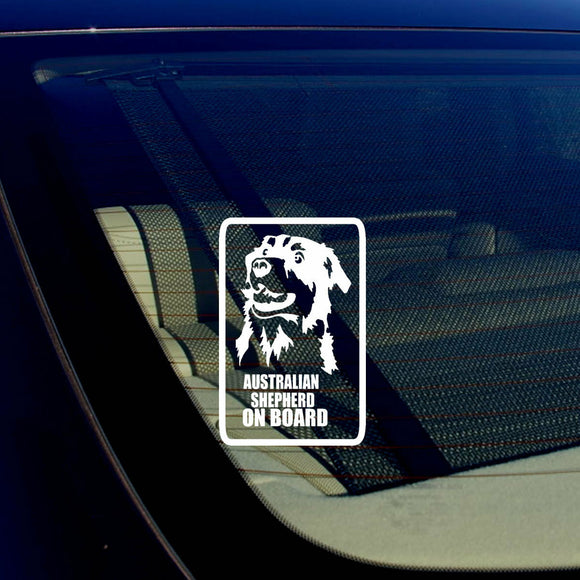 Australian Shepherd On Board Car Window Bumper White Decal Sticker 5