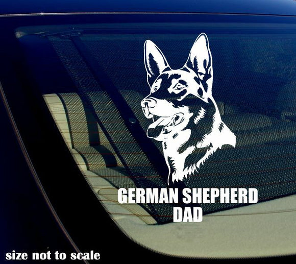 German Shepherd DAD Decal Sticker Car Window Bumper I Love My Dog 12