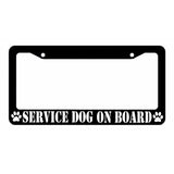 Service Dog on Board Auto Black License Plate Frame - OwnTheAvenue