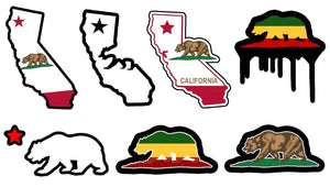 Cali California Bear State Lot / Pack of 7 Vinyl Decal Stickers 4" JDM #mod7fc - OwnTheAvenue