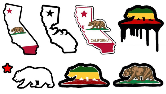 Cali California Bear State Lot / Pack of 7 Vinyl Decal Stickers 4