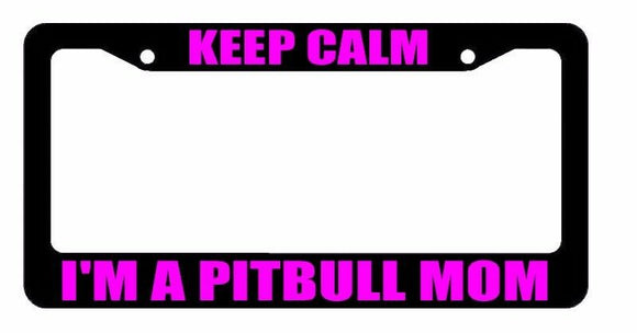 JDM Keep Calm Pitbull Mom Race Drift Low Turbo Black License Plate Frame USA2 OG - OwnTheAvenue