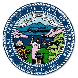 Seal of Nebraska Car Truck Window Bumper Laptop Cup Cooler Vinyl Sticker Decal