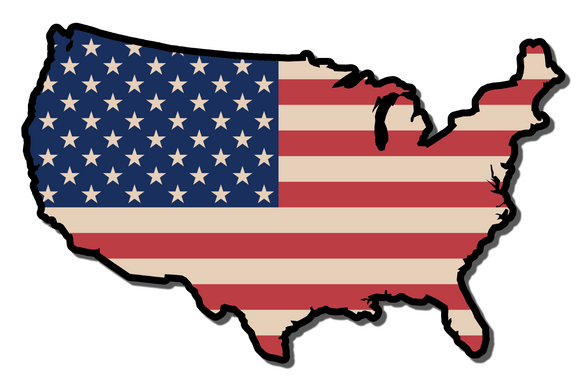 American Flag USA Outline Shape Sticker Decal Auto Window Bumper 4