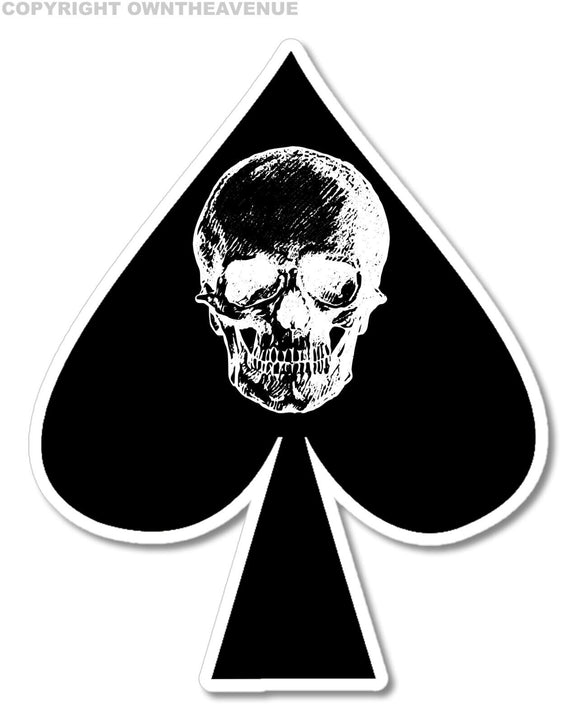 Ace of Spades Motorcycle Biker Helmet Skull Car Truck Vinyl Sticker Decal 3.5