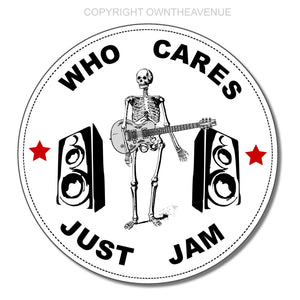 Just Jam Guitar Guitarist Musician Skeleton Punk Rocker Vinyl Decal Sticker 4" - OwnTheAvenue