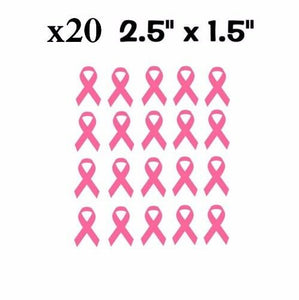 x20 Breast Cancer Ribbons Pink Awareness Pack Vinyl Decal Stickers 2.5" x 1.5" - OwnTheAvenue