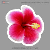 Hawaiian Hibiscus Flower Sticker Car Window Truck Vinyl Sticker Decal 3.5" DrkWt - OwnTheAvenue