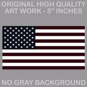 5" Subdued Black American Flag Sticker Die Cut Decal USA LH RH Regular - OwnTheAvenue