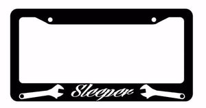 JDM Sleeper White Race Drift Low Turbo Black License Plate Frame (sleeperfr8m) - OwnTheAvenue