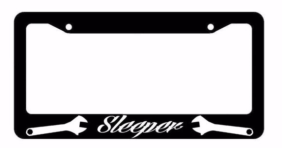 JDM Sleeper White Race Drift Low Turbo Black License Plate Frame (sleeperfr8m) - OwnTheAvenue