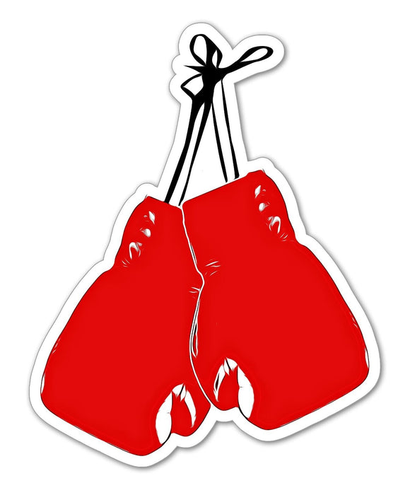 Boxing Gloves Boxer Fighter MMA Vinyl Sticker Decal - Measures 4